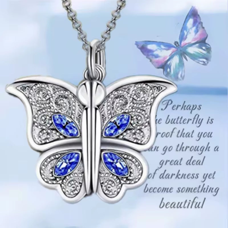 Exquisite Luxury Butterfly Pendant Necklace - Elegant Valentine's Day Gift for Her