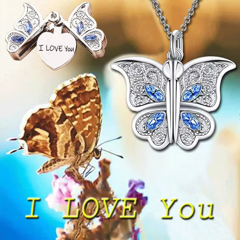 Exquisite Luxury Butterfly Pendant Necklace - Elegant Valentine's Day Gift for Her