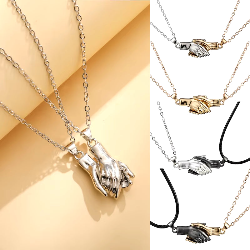 Couple's Hand Magnet Necklace Set - Pendant Jewelry for Men and Women, Ideal Gift for Lovers, Wholesale Available