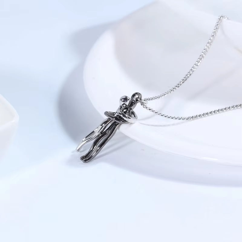 Exquisite Couple Hugging Pendant Necklace for Women Fashion Pendants for Couple Necklace Love Valentine'S Day Jewelry